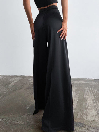 Pantalon Large en Satin Femme