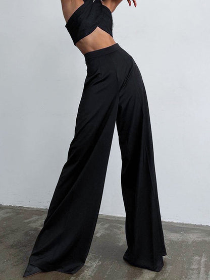 Pantalon Large en Satin Femme