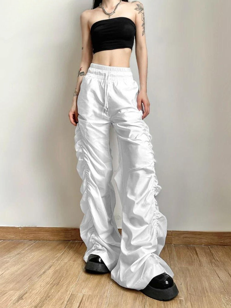 Pantalon Parachute Froncé Femme