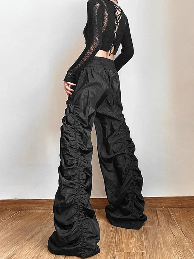 Pantalon Parachute Froncé Femme