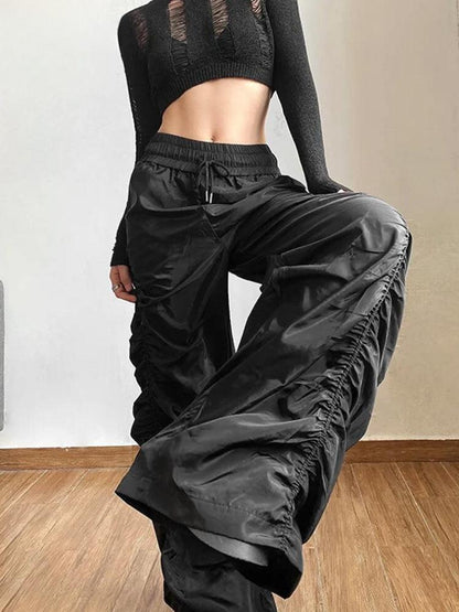 Pantalon Parachute Froncé Femme