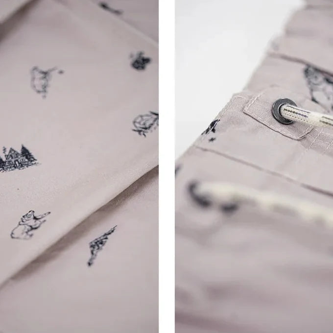 Pantalon Parachute Mauve Imprimé Femme
