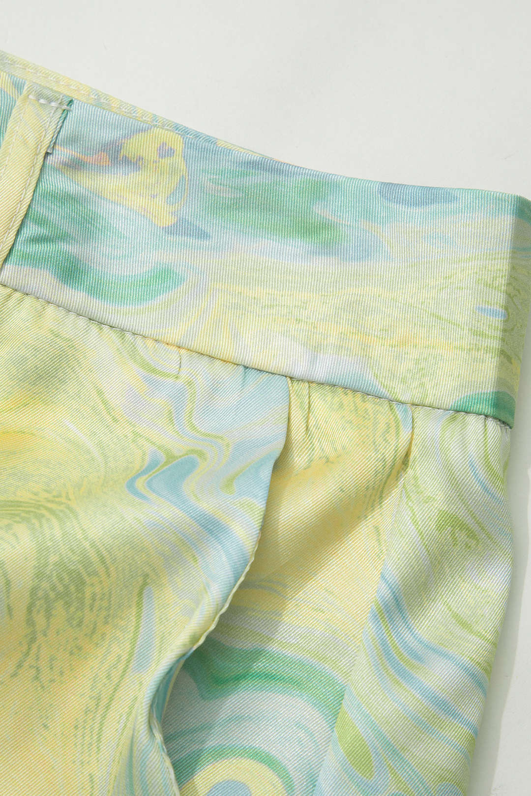 Pantalon Satin Imprimé Marbré Femme