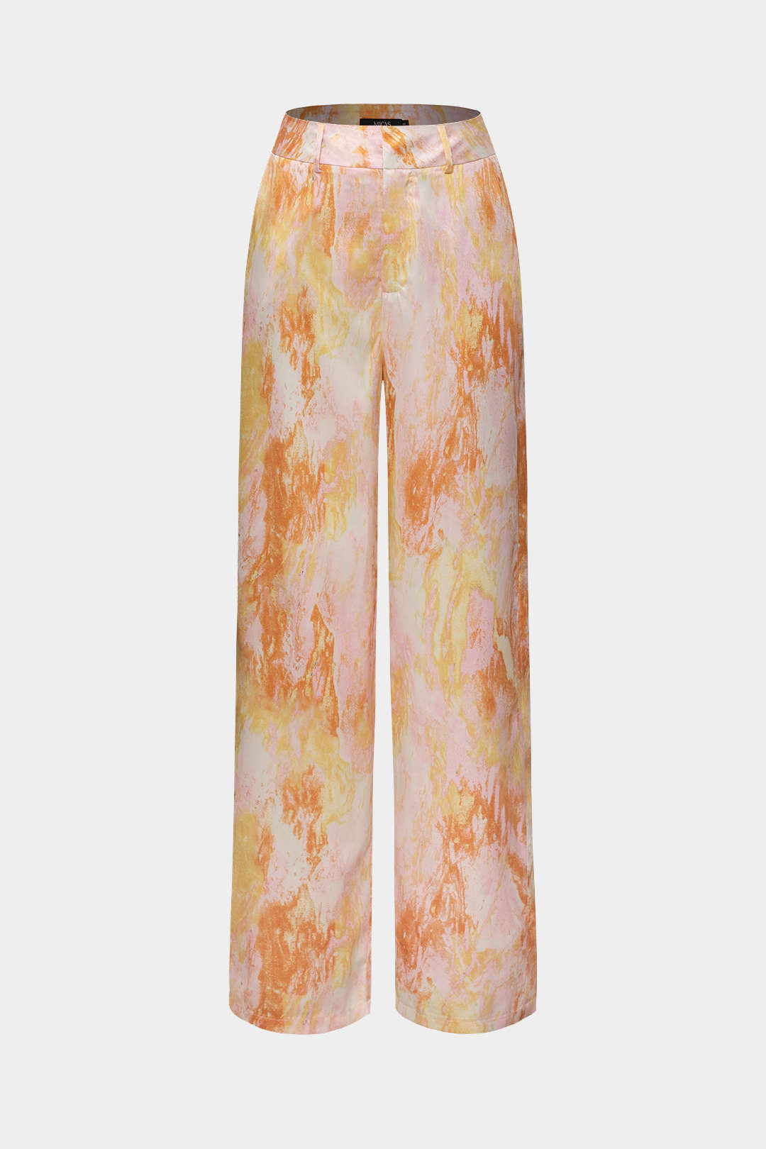 Pantalon Satin Imprimé Marbré Femme