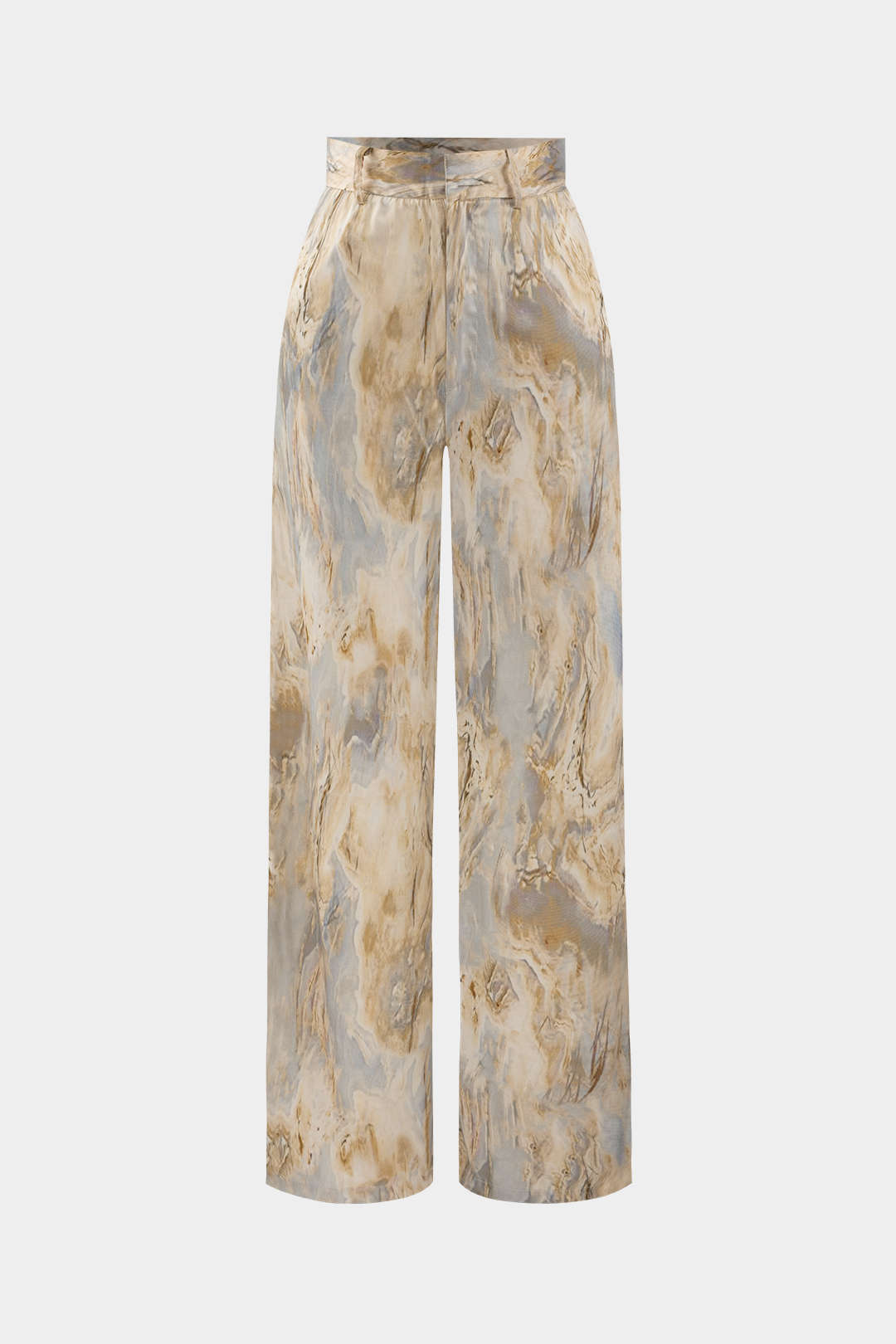 Pantalon Satin Imprimé Marbré Femme