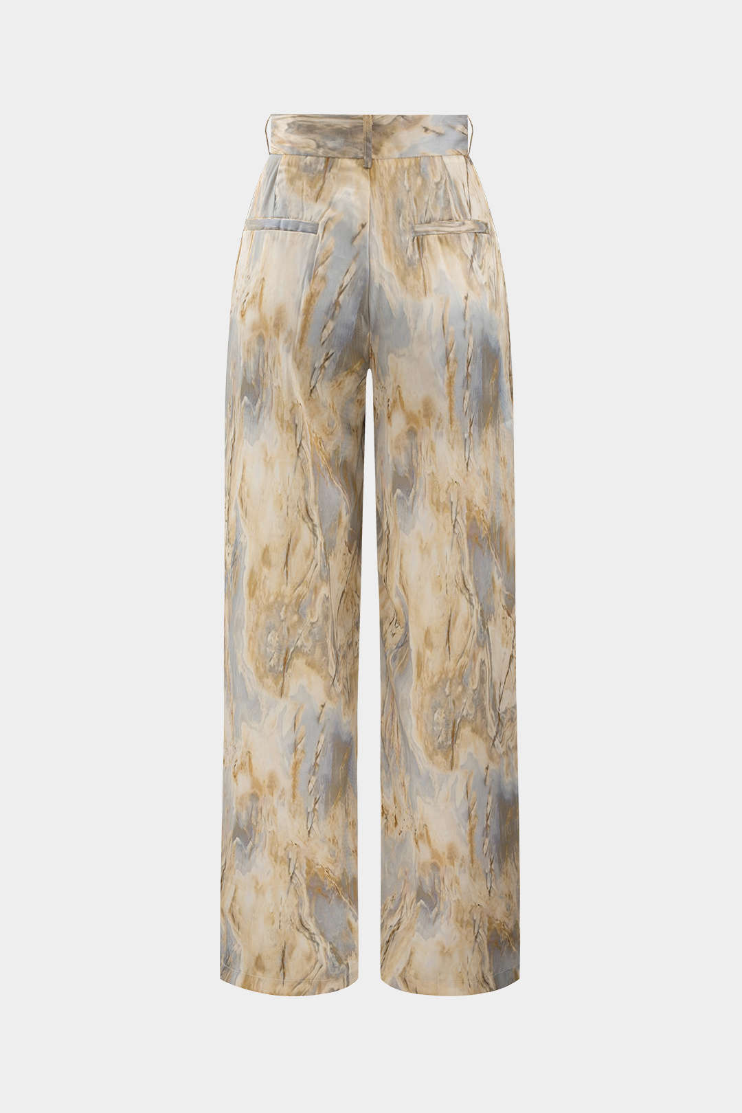 Pantalon Satin Imprimé Marbré Femme