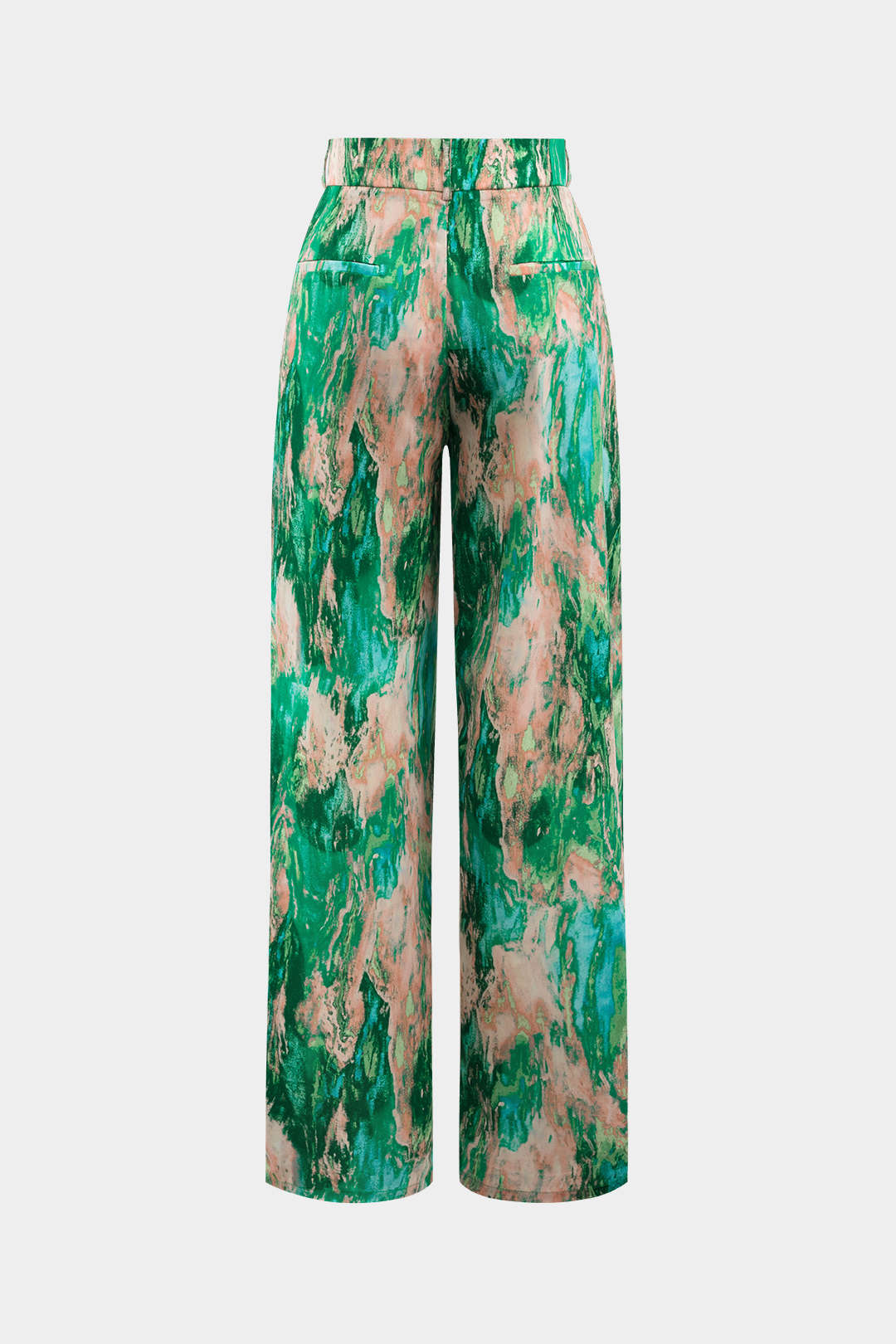 Pantalon Satin Imprimé Marbré Femme
