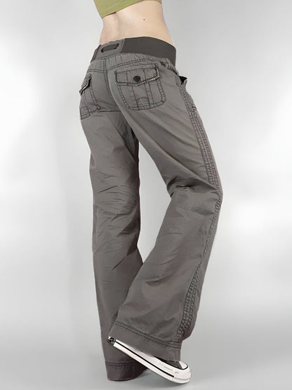 Pantalon Taille Basse avec Cordon Femme