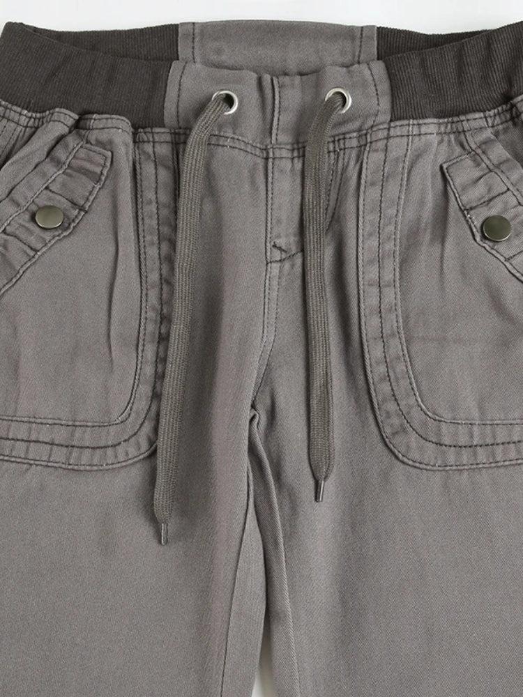 Pantalon Taille Basse avec Cordon Femme
