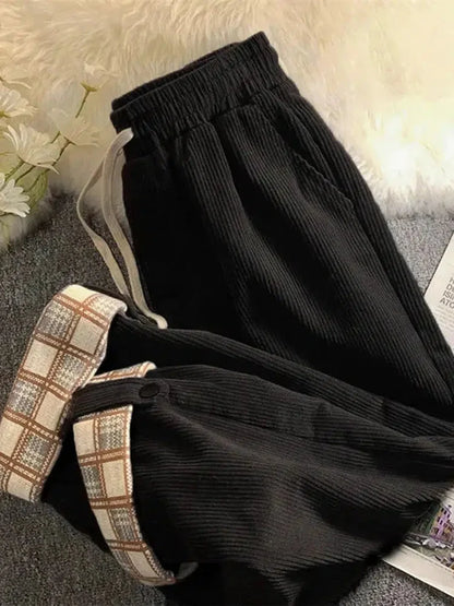 Pantalon Velours Côtelé Coupe Droite Femme