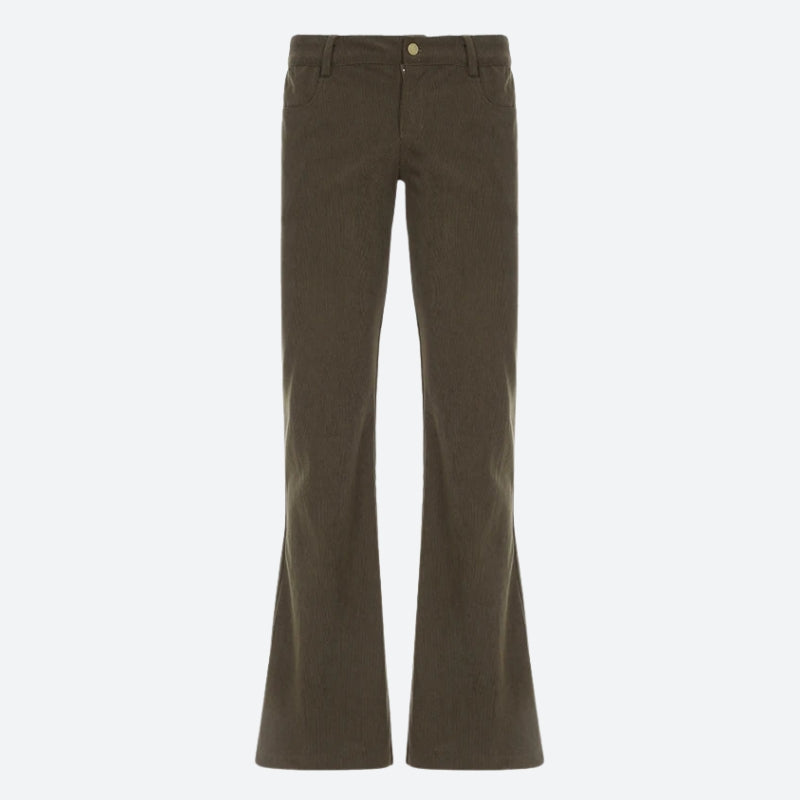 Pantalon Velours Côtelé Coupe Flare Femme