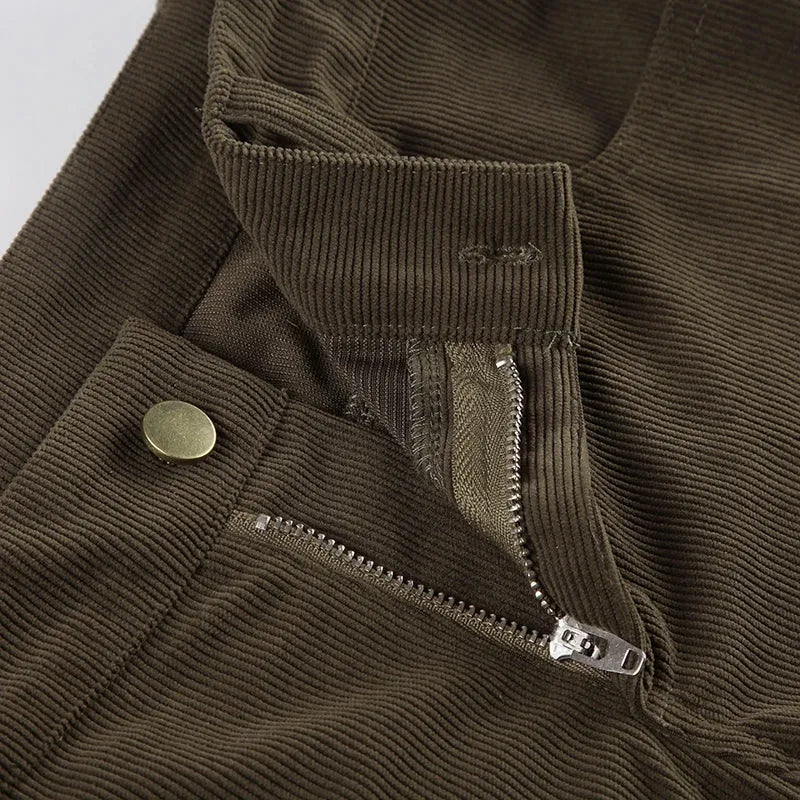 Pantalon Velours Côtelé Coupe Flare Femme