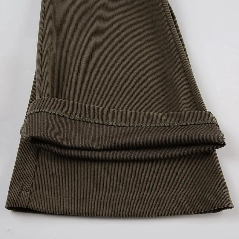 Pantalon Velours Côtelé Coupe Flare Femme