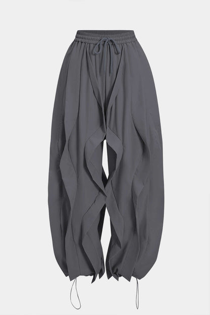 Pantalon à Volants avec Cordon Femme