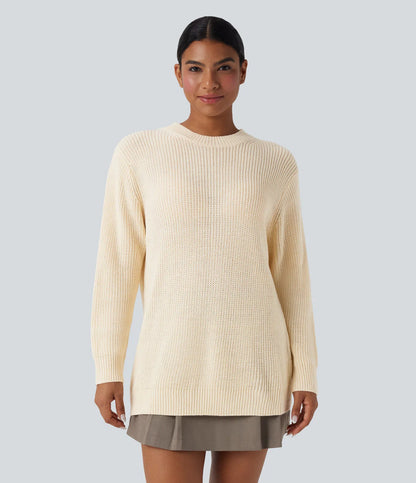 Pull Col Rond avec Écharpe Assortie Femme
