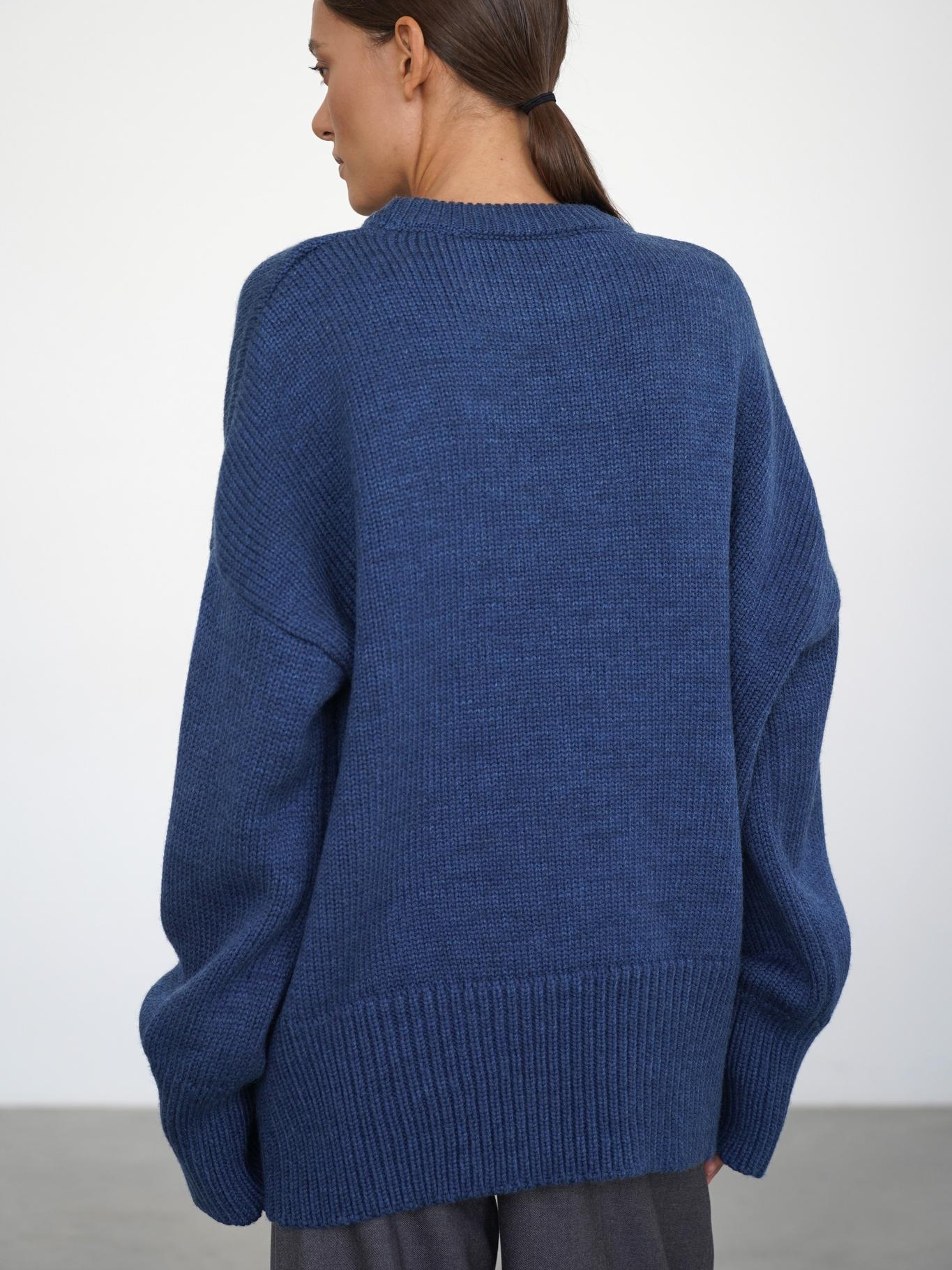 Pull Femme en Maille à Col Rond, Coupe Droite et Élasticité Moyenne
