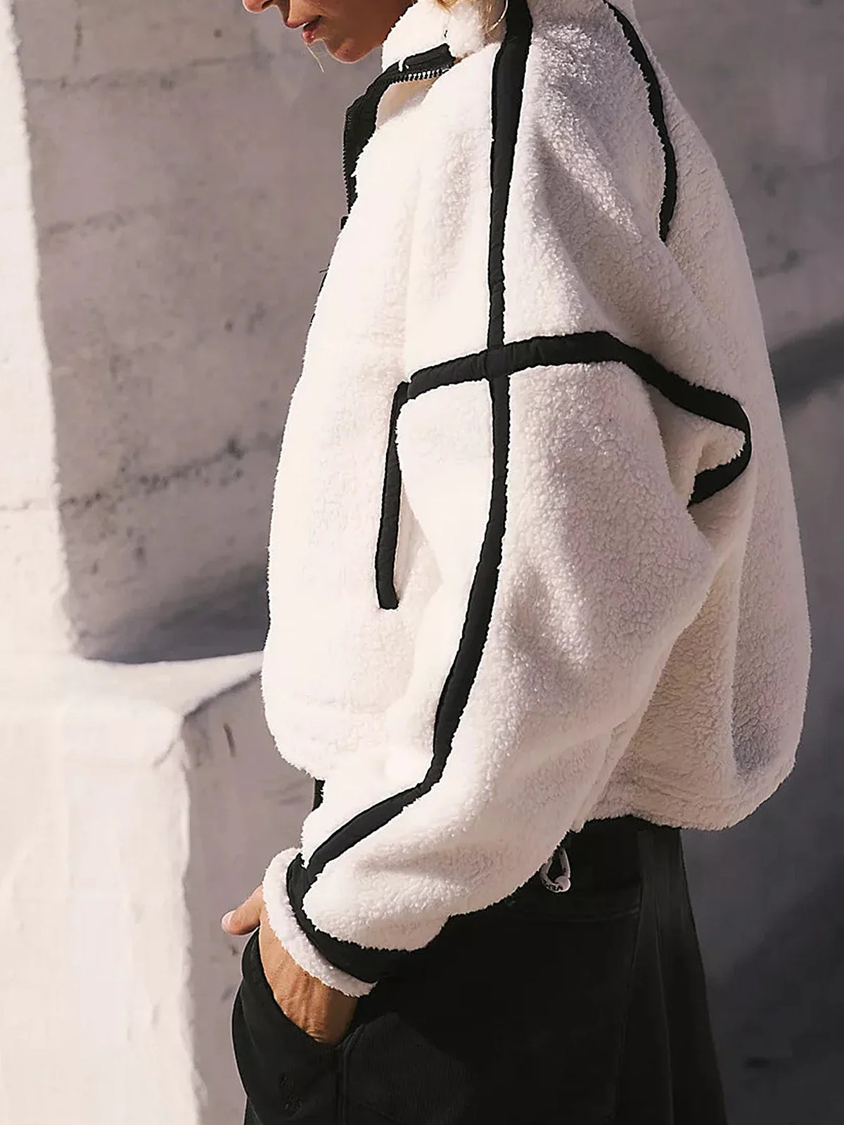 Pull Polaire Demi-Zip Femme