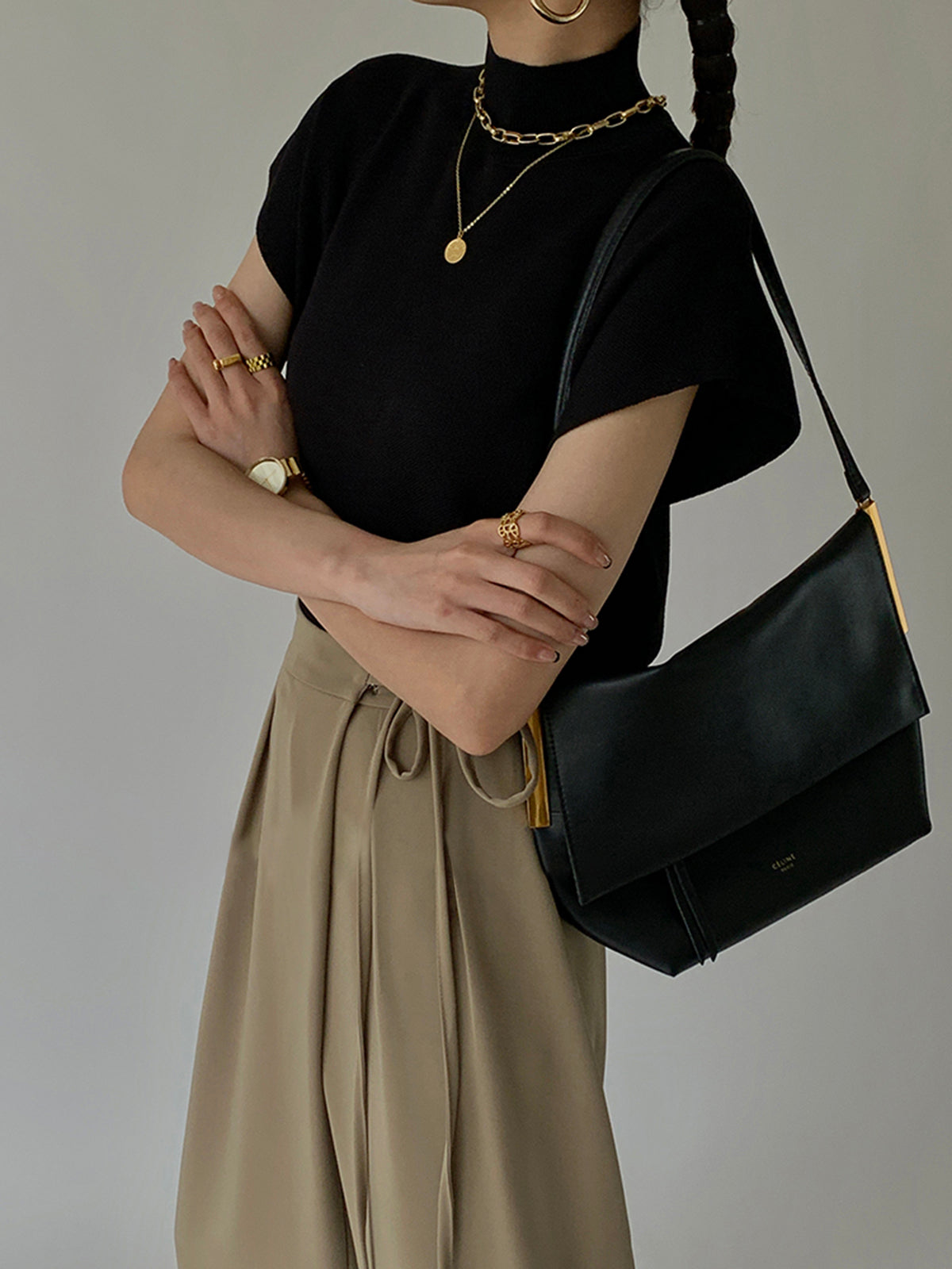 Pull Sans Manches Femme en Maille Unie à Coupe Classique