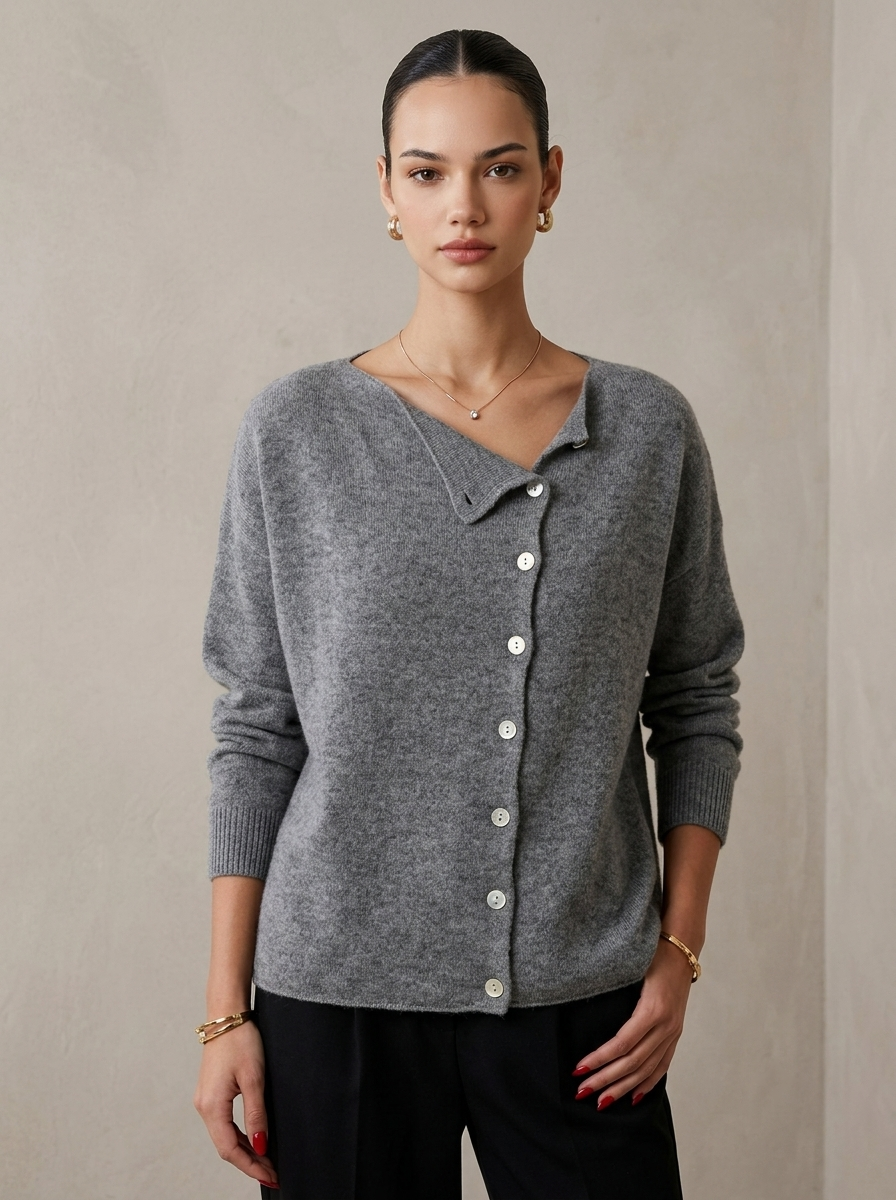 Pull Femme à Fermeture Boutonnée, Matière Douce et Respirante
