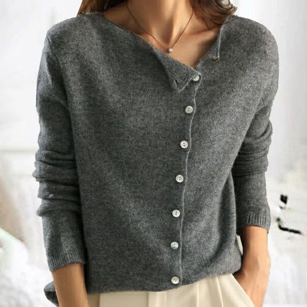 Pull Femme à Fermeture Boutonnée, Matière Douce et Respirante