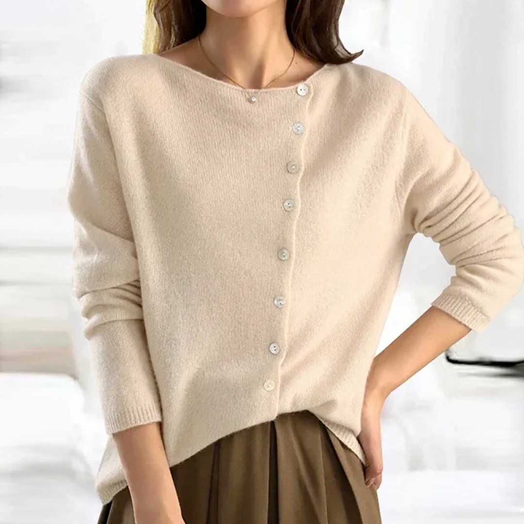 Pull Femme à Fermeture Boutonnée, Matière Douce et Respirante