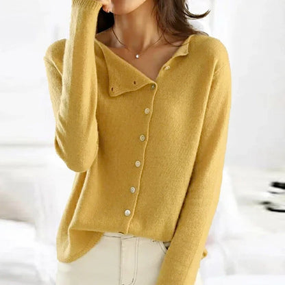 Pull Femme à Fermeture Boutonnée, Matière Douce et Respirante