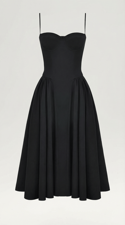 Robe Fleurie Midi Évasée Femme