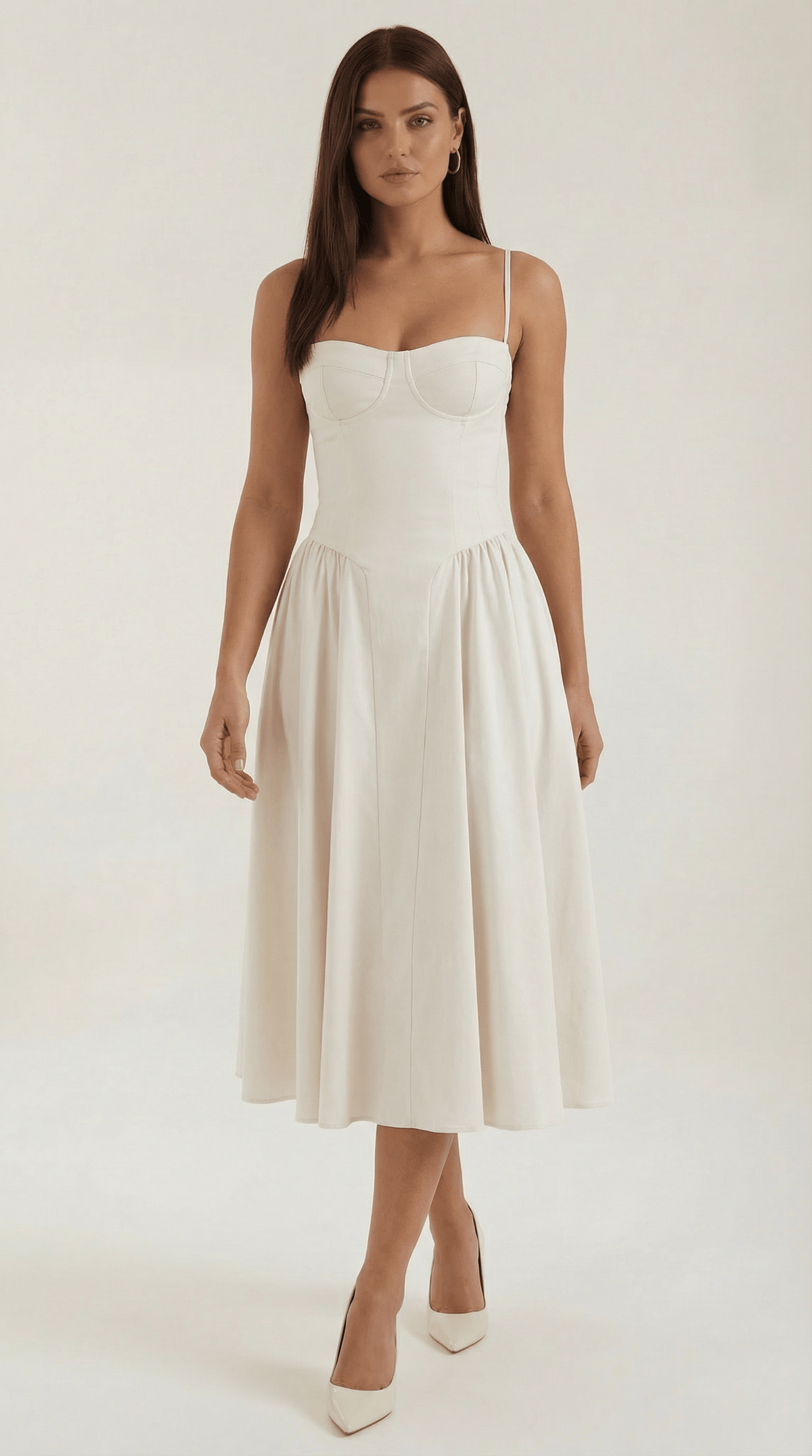 Robe Fleurie Midi Évasée Femme