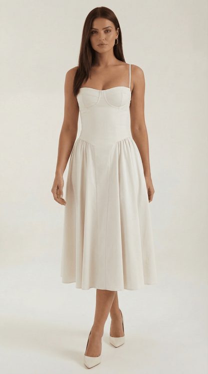 Robe Fleurie Midi Évasée Femme