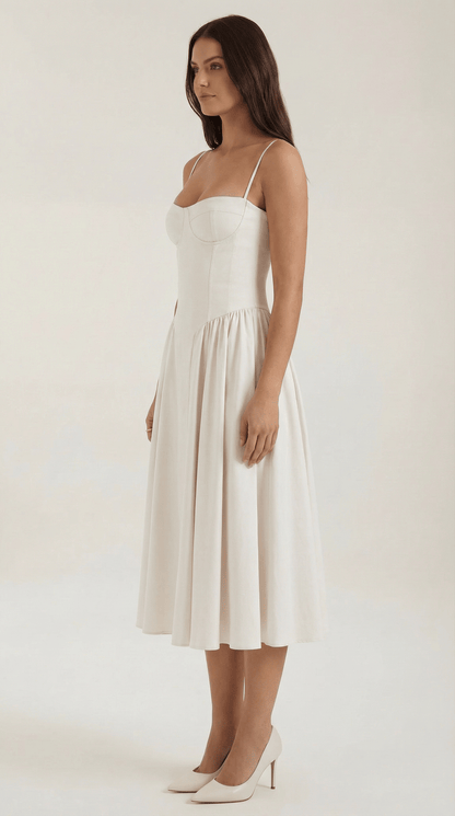 Robe Fleurie Midi Évasée Femme
