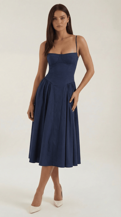 Robe Fleurie Midi Évasée Femme