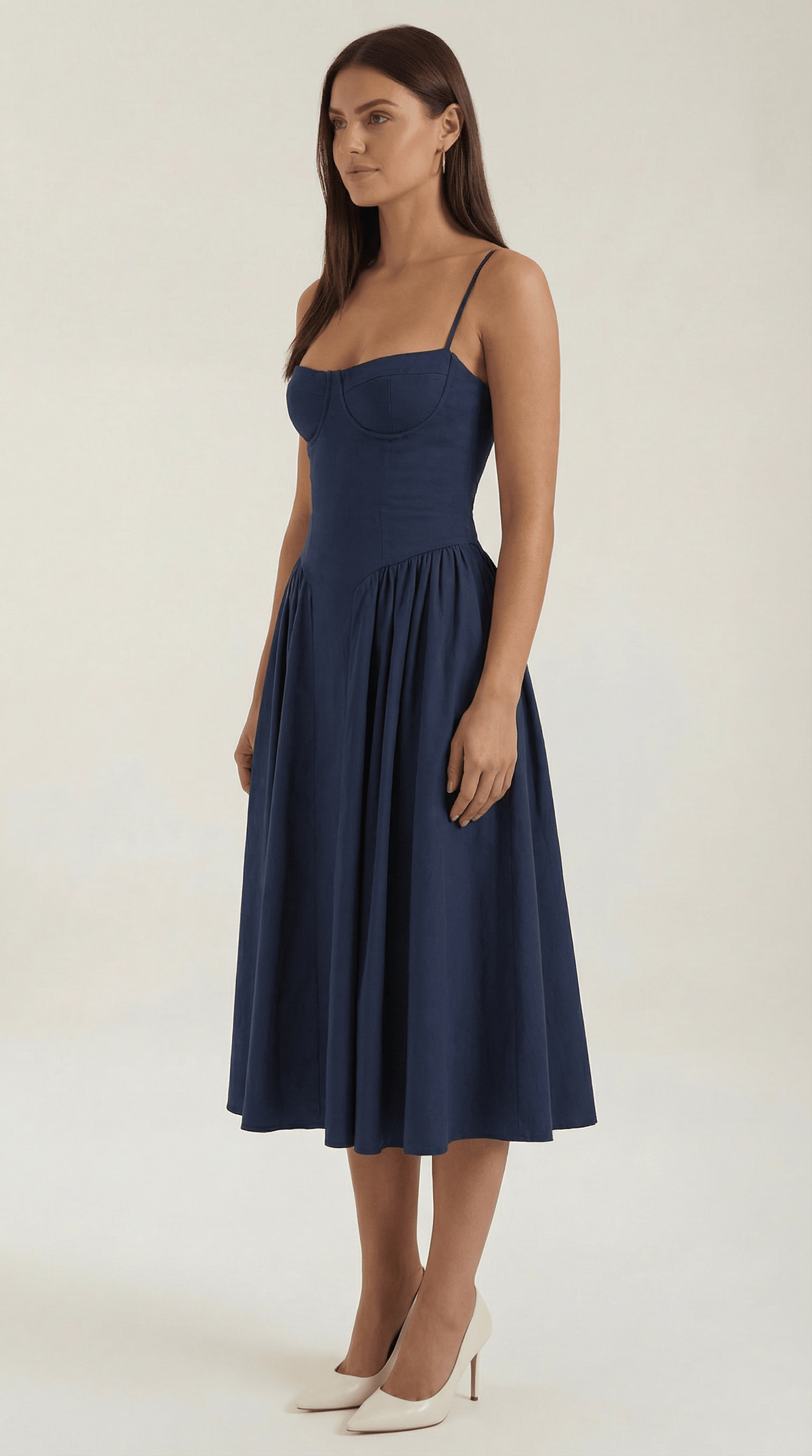 Robe Fleurie Midi Évasée Femme