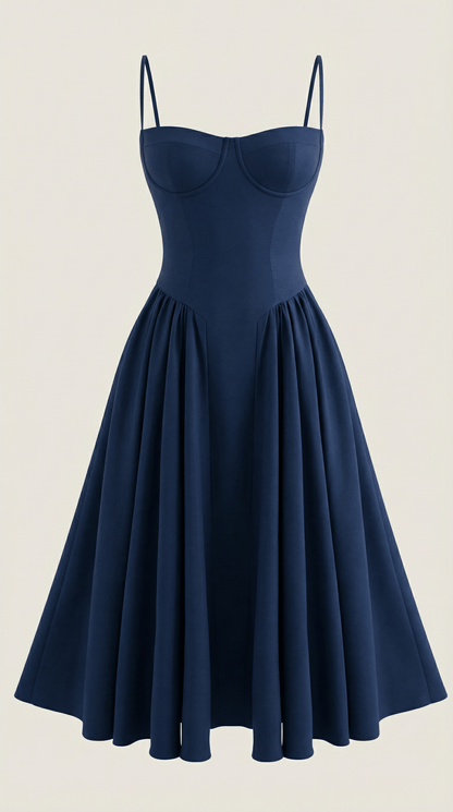 Robe Fleurie Midi Évasée Femme
