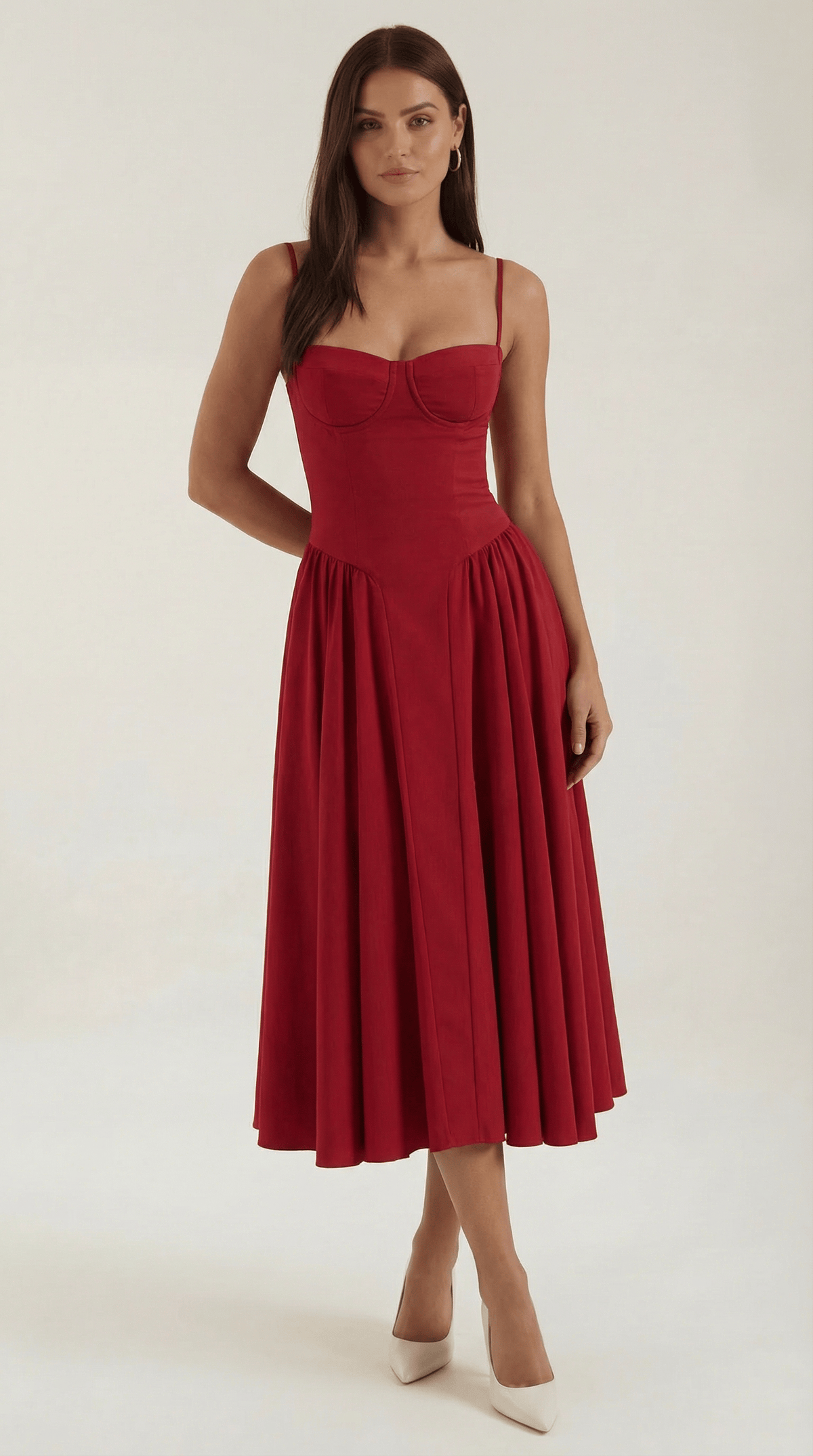 Robe Fleurie Midi Évasée Femme