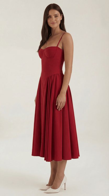 Robe Fleurie Midi Évasée Femme