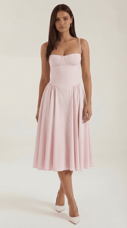 Robe Fleurie Midi Évasée Femme