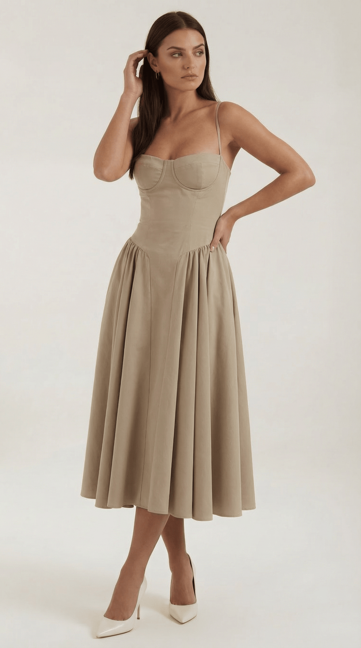 Robe Fleurie Midi Évasée Femme