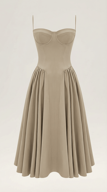 Robe Fleurie Midi Évasée Femme