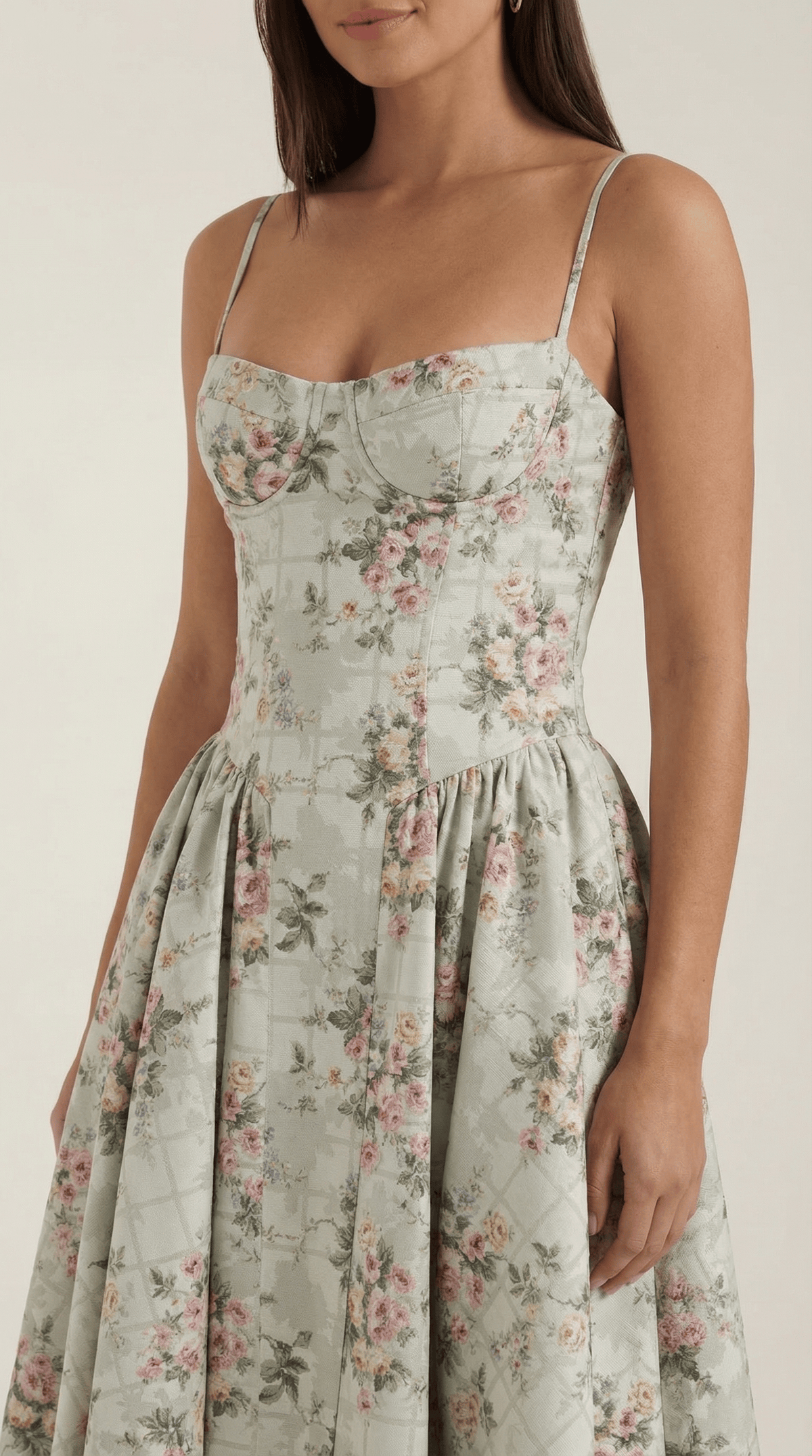 Robe Fleurie Midi Évasée Femme