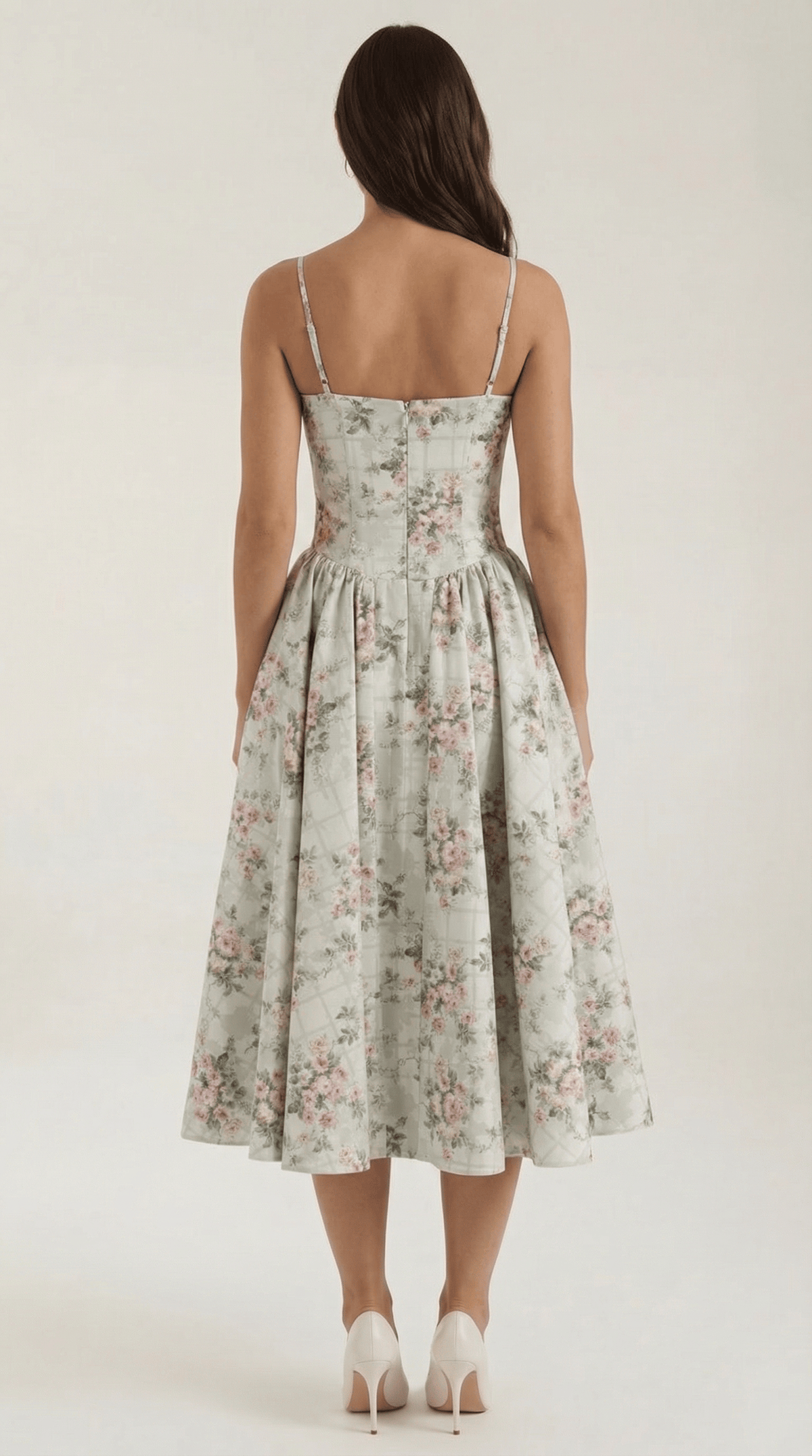 Robe Fleurie Midi Évasée Femme