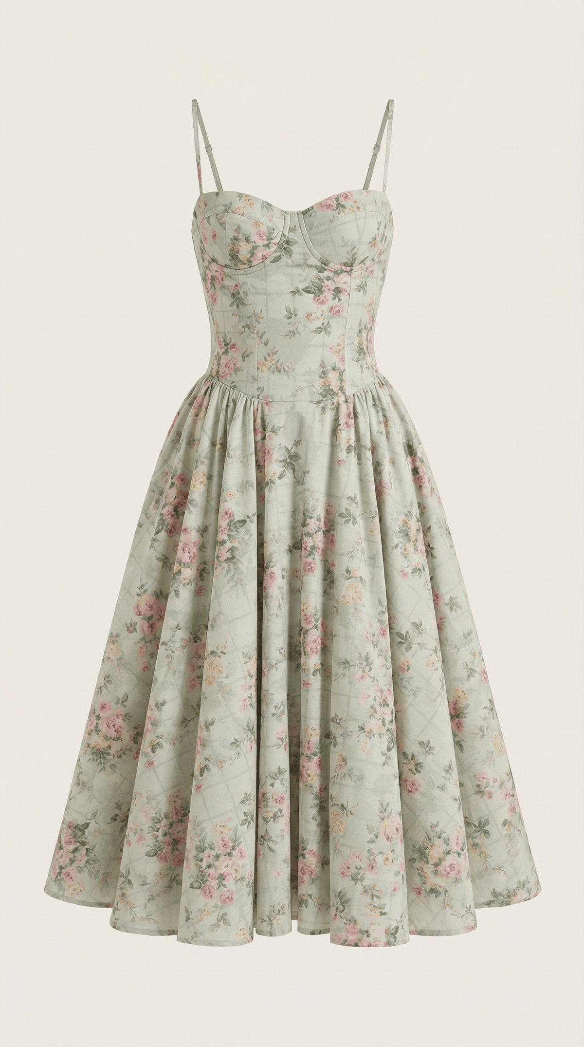 Robe Fleurie Midi Évasée Femme