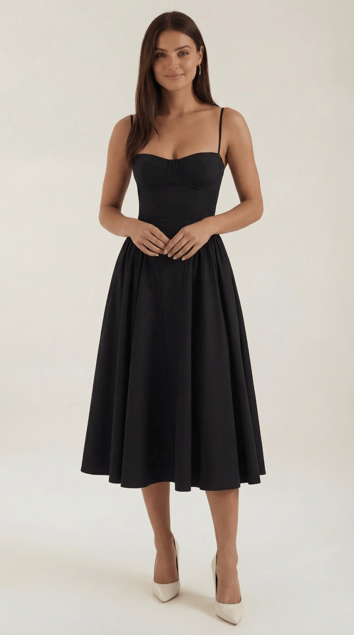 Robe Fleurie Midi Évasée Femme