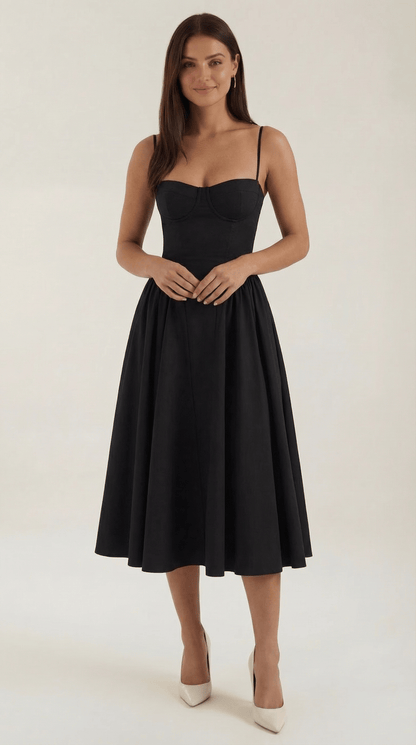 Robe Fleurie Midi Évasée Femme