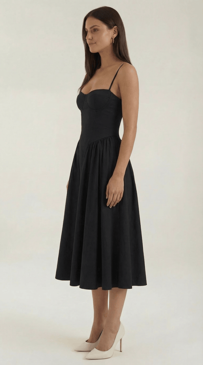 Robe Fleurie Midi Évasée Femme