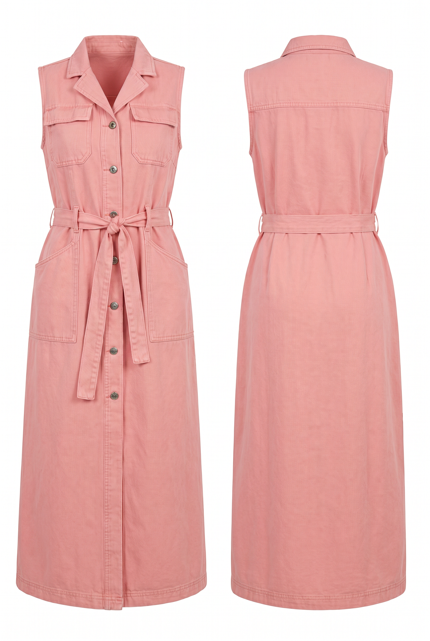 Robe Maxi Femme en Denim à Coupe Longue