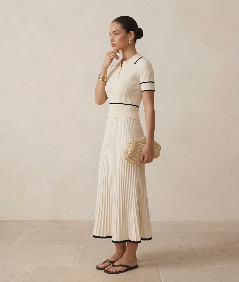 Ruœgy Ensemble Top et Jupe Maille Femme