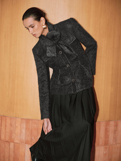 Ruœgy Manteau Laine Avec Écharpe Femme