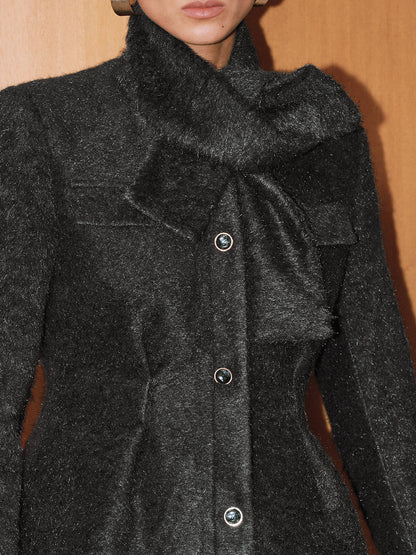 Ruœgy Manteau Laine Avec Écharpe Femme