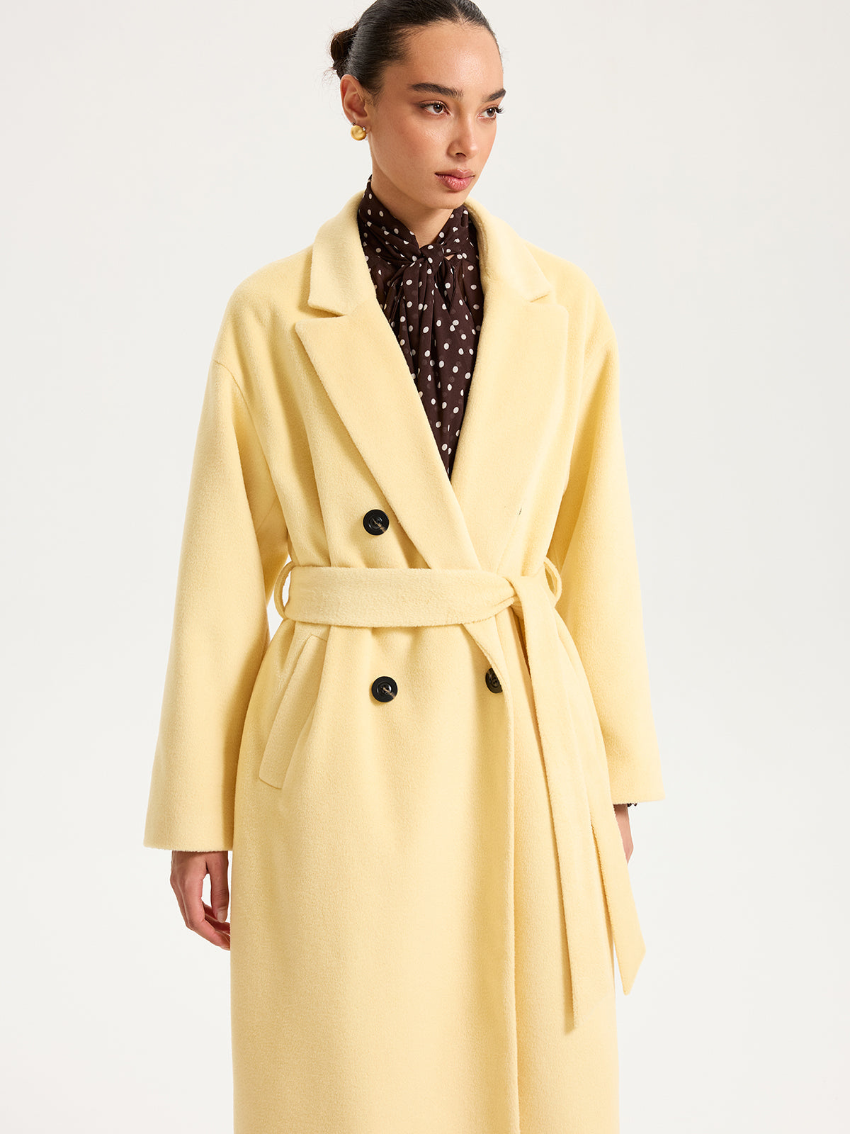 Ruœgy Manteau Long Ceinturé Femme