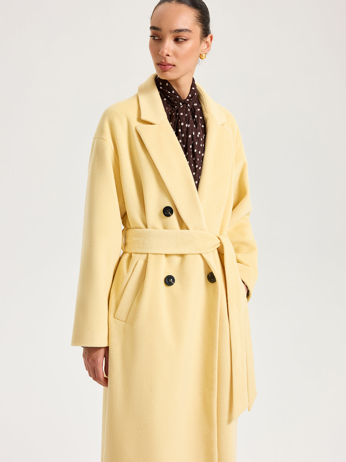 Ruœgy Manteau Long Ceinturé Femme